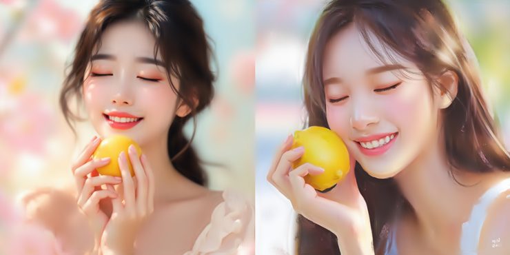 Imagine Anything AI를 이용한 AI 그림 만들기 결과 │(왼쪽) 플럭스, (오른쪽) 이디어그램 적용 결과