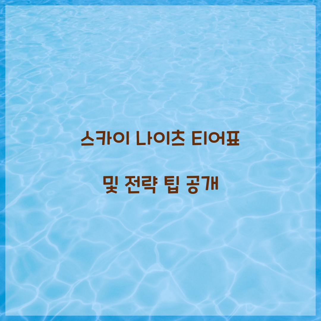스카이 나이츠 티어표