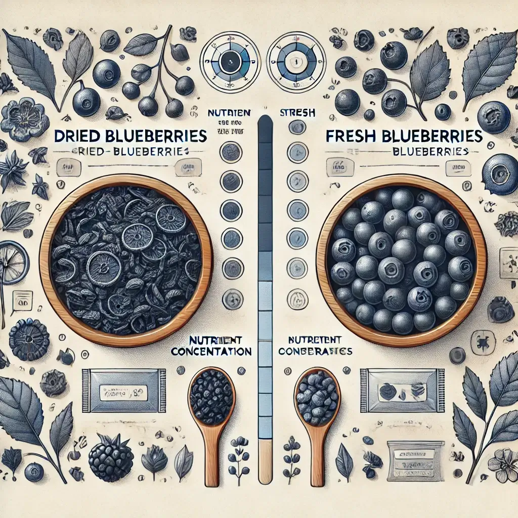 생 블루베리와 건 블루베리의 차이점