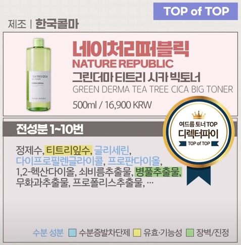 네이처리퍼블릭(한국콜마) 그린더마 티트리 시카 빅토너