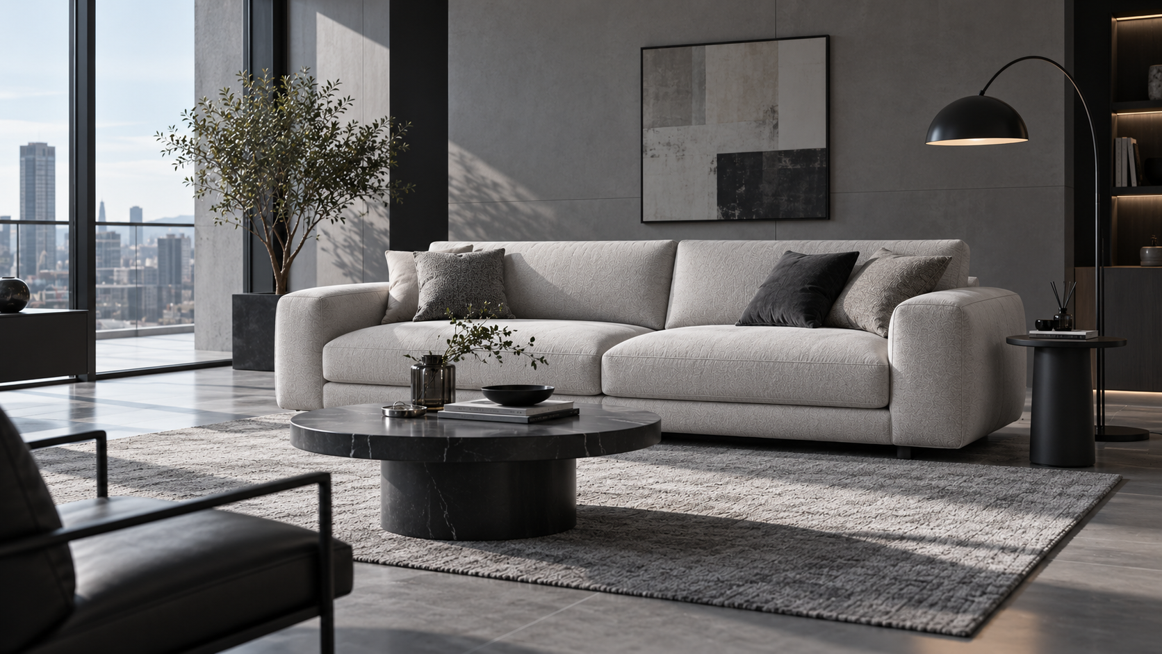 Furniture room shots with natural proportions and placement