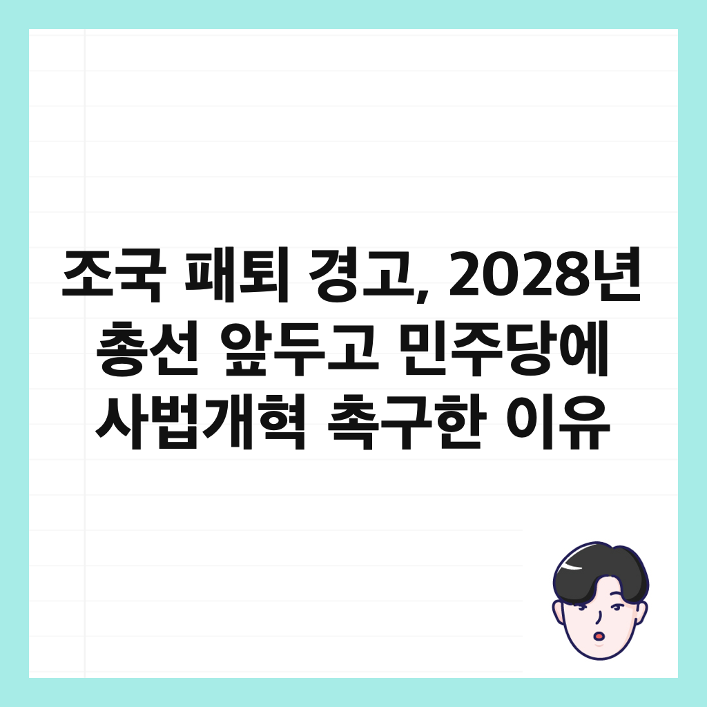 조국 패퇴 경고, 2028년 총선 앞두고 민주당에 사법개혁 촉구한 이유 썸네일
