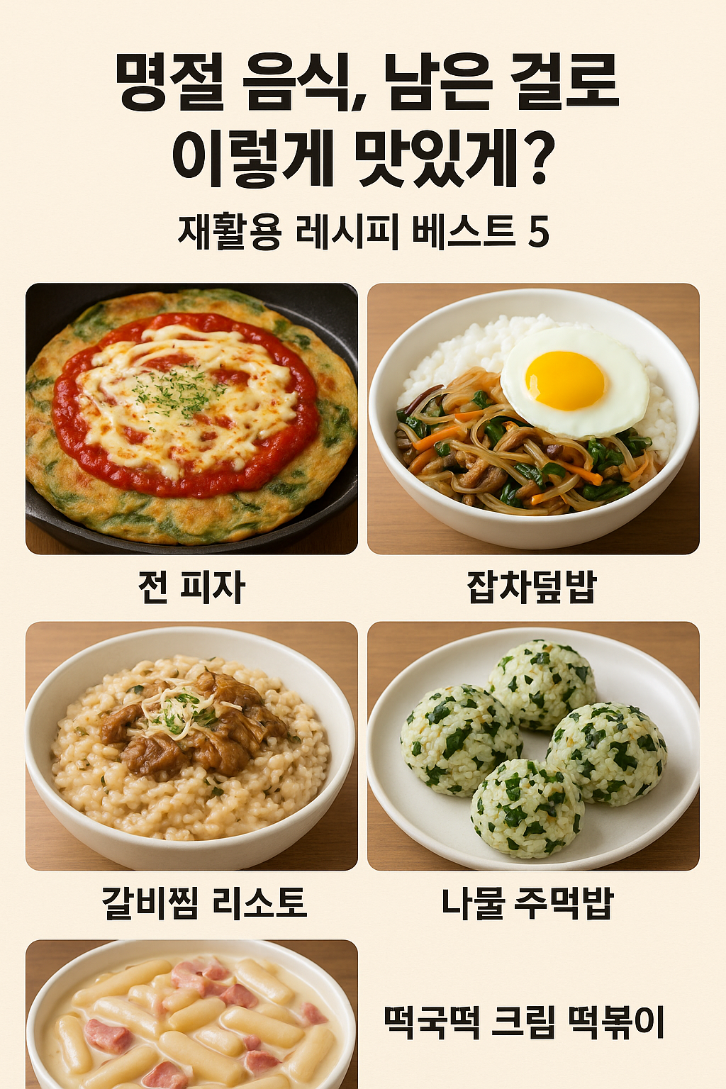 🍱 명절 음식, 남은 걸로 이렇게 맛있게? 재활용 레시피 베스트 5