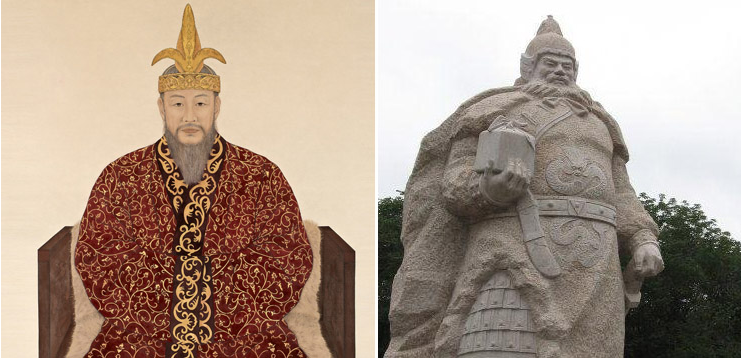 대조영 초상화 와 동상
