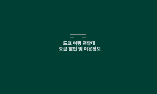 도쿄 여행 전망대 BEST