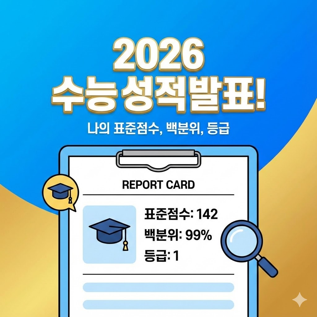 2026 수능 성적 발표! 나의 표준점수, 백분위, 등급 지금 즉시 확인하세요