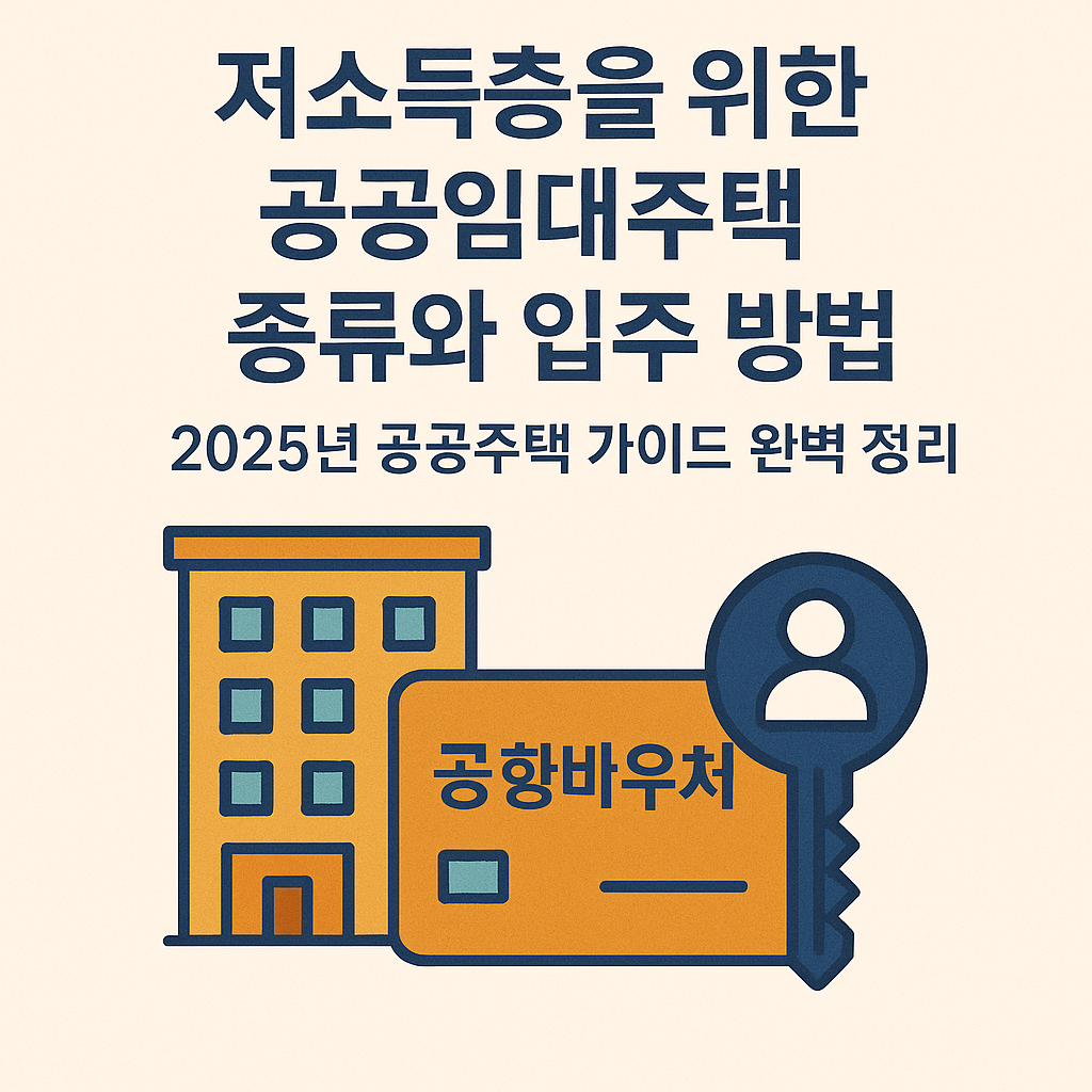 저소득층을 위한 공공임대주택 종류와 입주 방법2025년 공공주택 가이드 완벽 정리