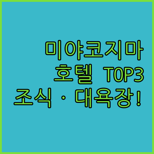 미야코지마 호텔 추천 TOP 3 조식..
