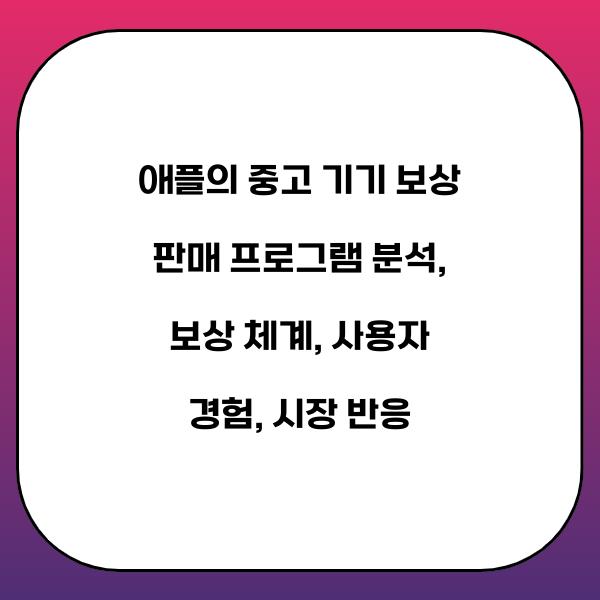 애플의 중고 기기 보상 판매 프로그램 분석