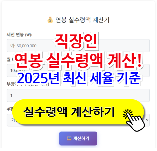 직장인 연봉 실수령액 계산 가이드 - 2025년 최신 세율 기준