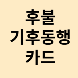 후불 기후동행카드 신청방법 사용법