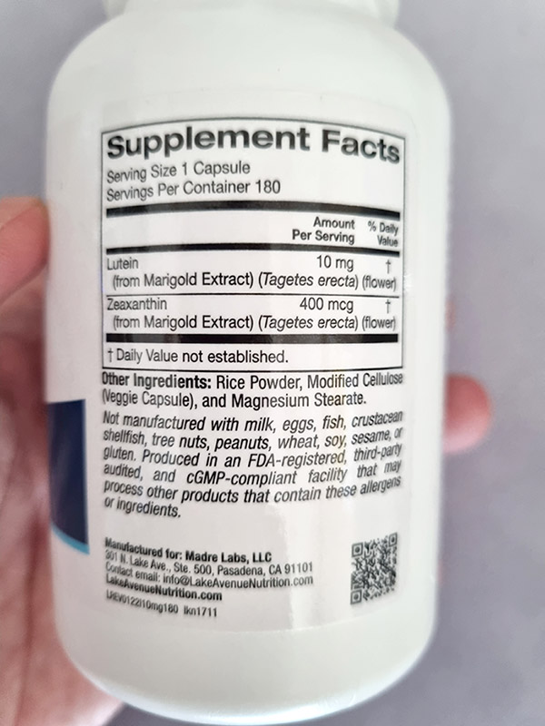 Lake Avenue Nutrition 루테인