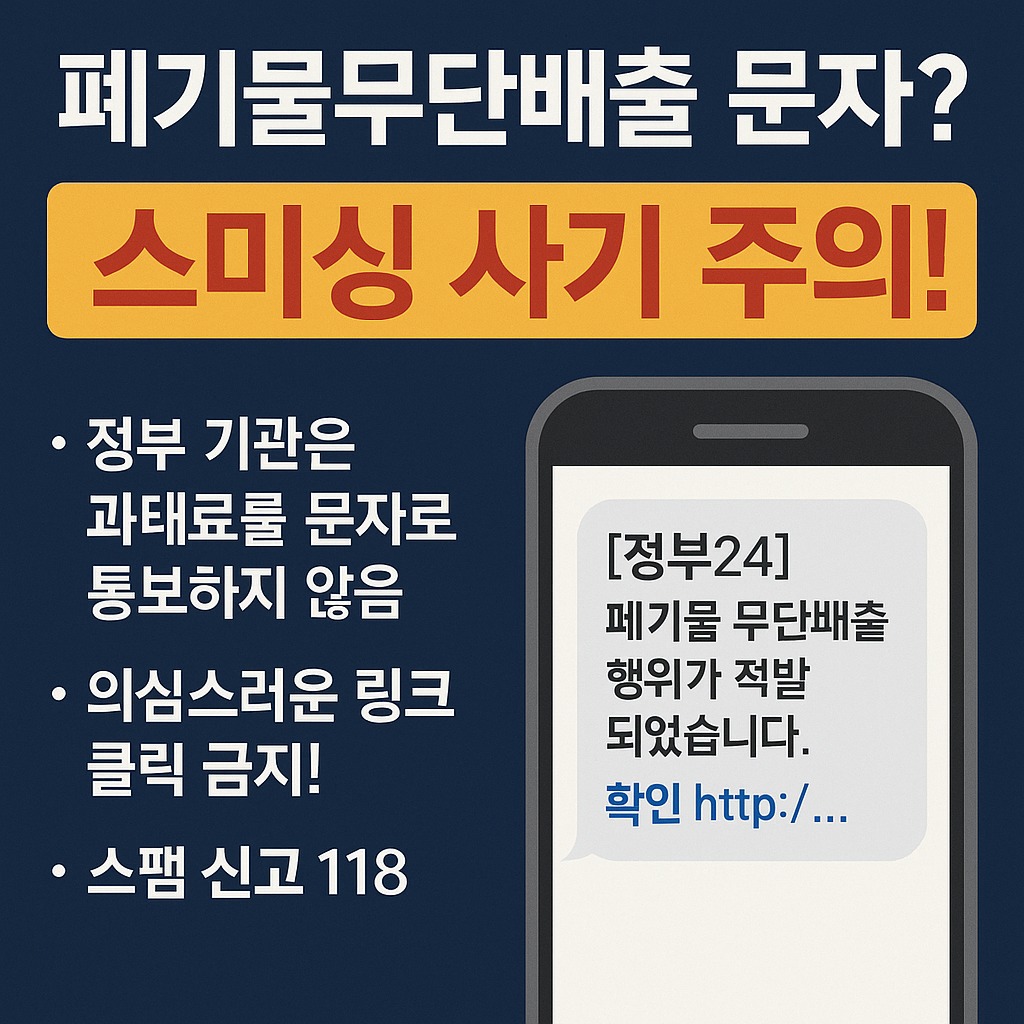 폐기물무단배출 문자, 클릭하면 큰일 납니다! 스미싱 사기 완전 분석