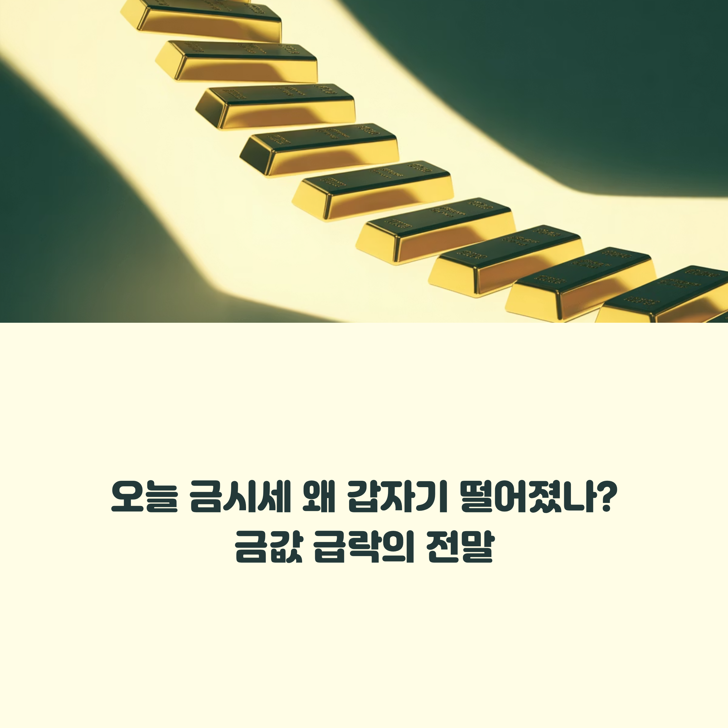 오늘 금시세 왜 갑자기 떨어졌나? 금값 급락의 전말