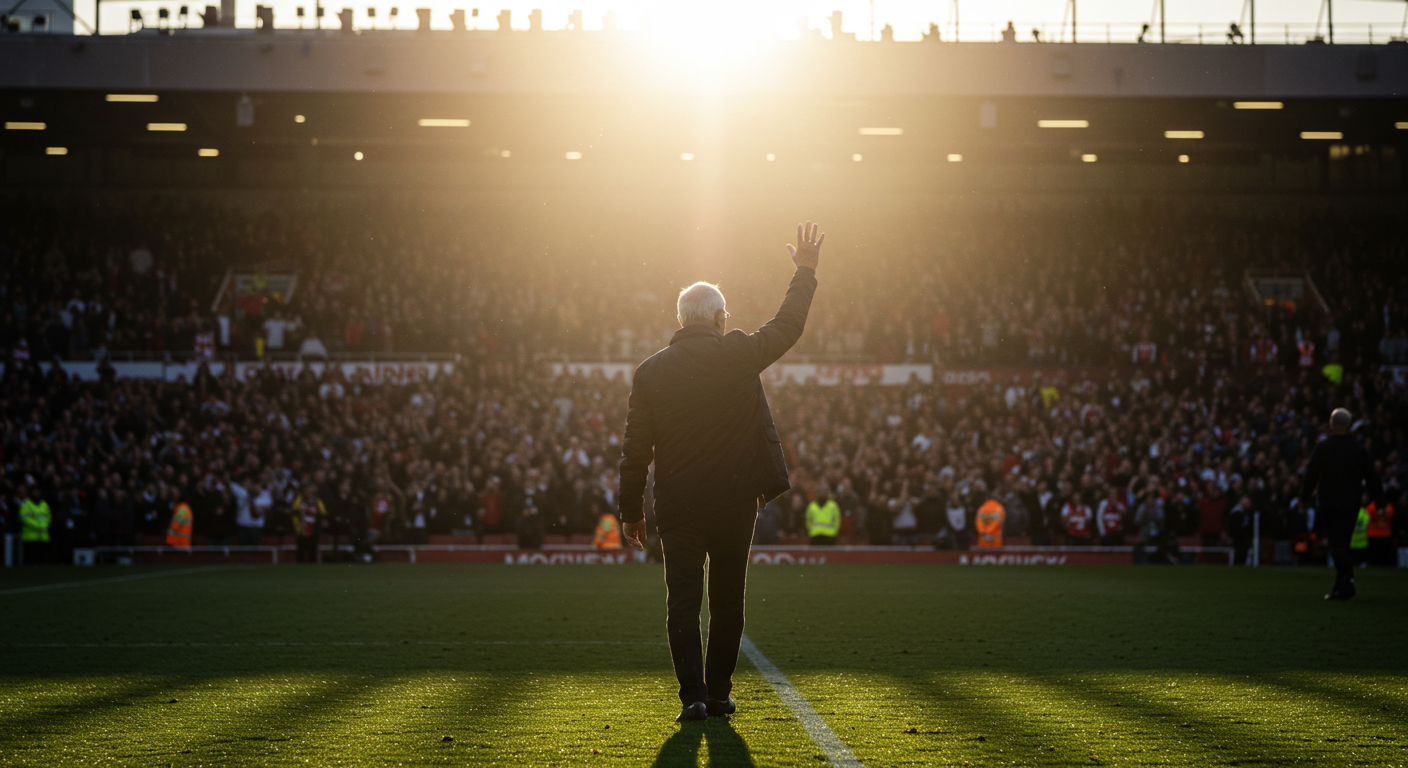 관중들에게 손흔들고 있는 퍼거슨