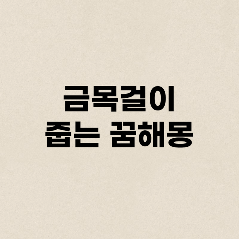 금목걸이 줍는 꿈해몽