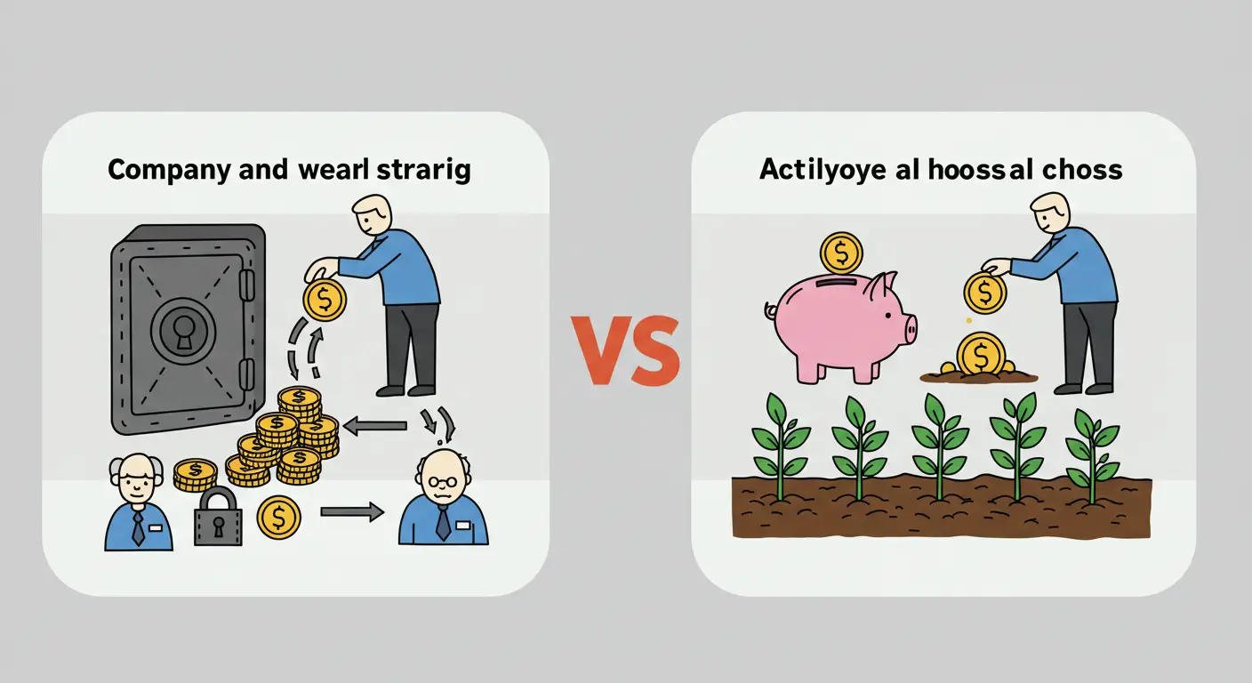 회사가 운용하는 DB형 퇴직연금과 개인이 직접 운용하는 DC형 퇴직연금의 구조적 차이