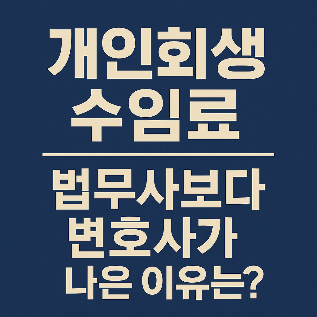 개인회생 수임료 비교