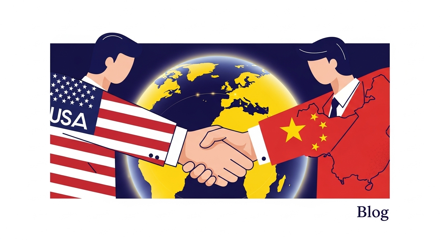 미국과 중국 정상이 APEC 회의에서 '휴전' 합의를 상징하는 악수 이미지.