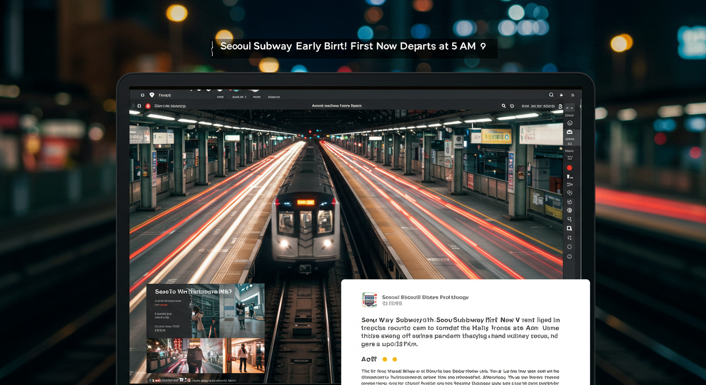 🚇 서울 지하철 첫차, 오전 5시로 변경! 알고 계셨나요? ⏰