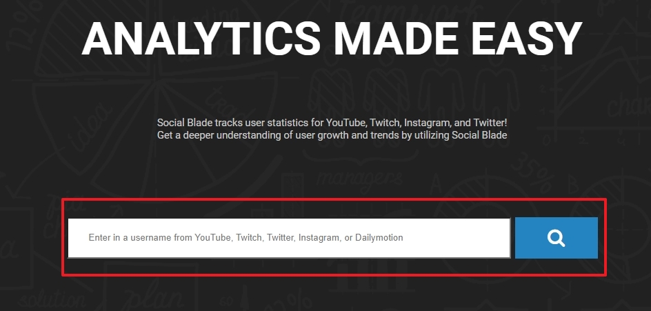 사이트 우측 상단 검색창에 채널명을 입력하는 과정