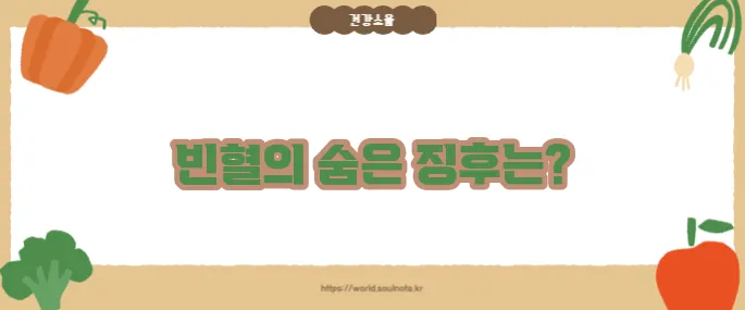 빈혈 있으면 몸에 나타나는 증상 (+자주 보이는 징후)