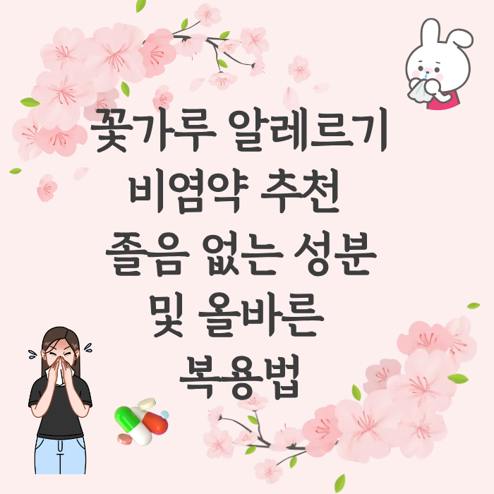 꽃가루 알레르기 비염약 추천 졸음 없는 성분 및 올바른 복용법