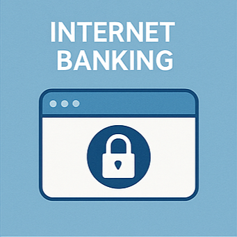 이체 요청(TRANSFER)&amp;#44; 인터넷뱅킹 접속(INTERNET BANKING)&amp;#44; 거래 확인(CONFIRMATION) 단계를 시각화한 인포그래픽으로&amp;#44; 사용자가 신한은행 플랫폼에서 이체 후 초기 확인 과정을 이해할 수 있도록 안내하는 시각 자료입니다.