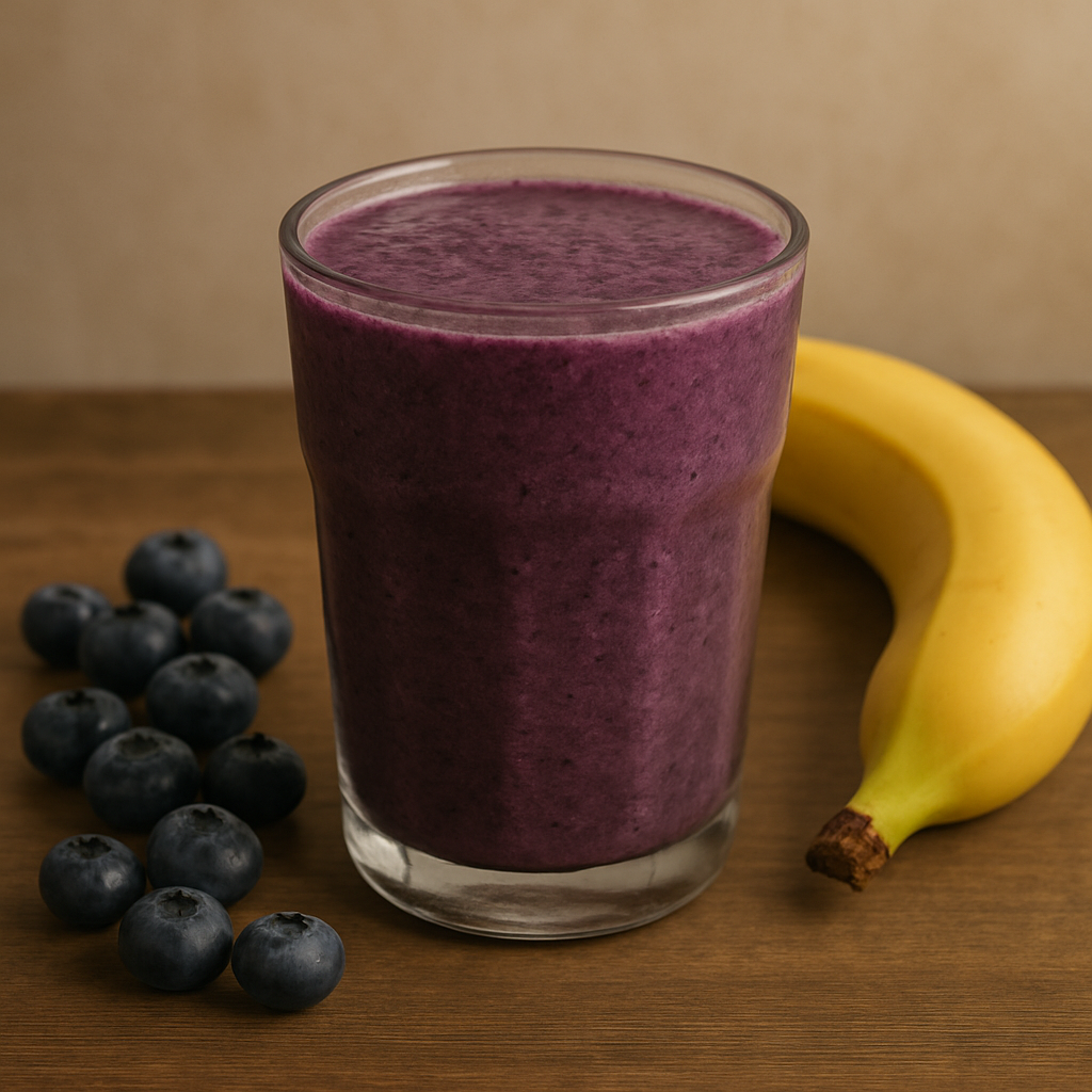블루베리와 바나나가 조합된 항산화 스무디