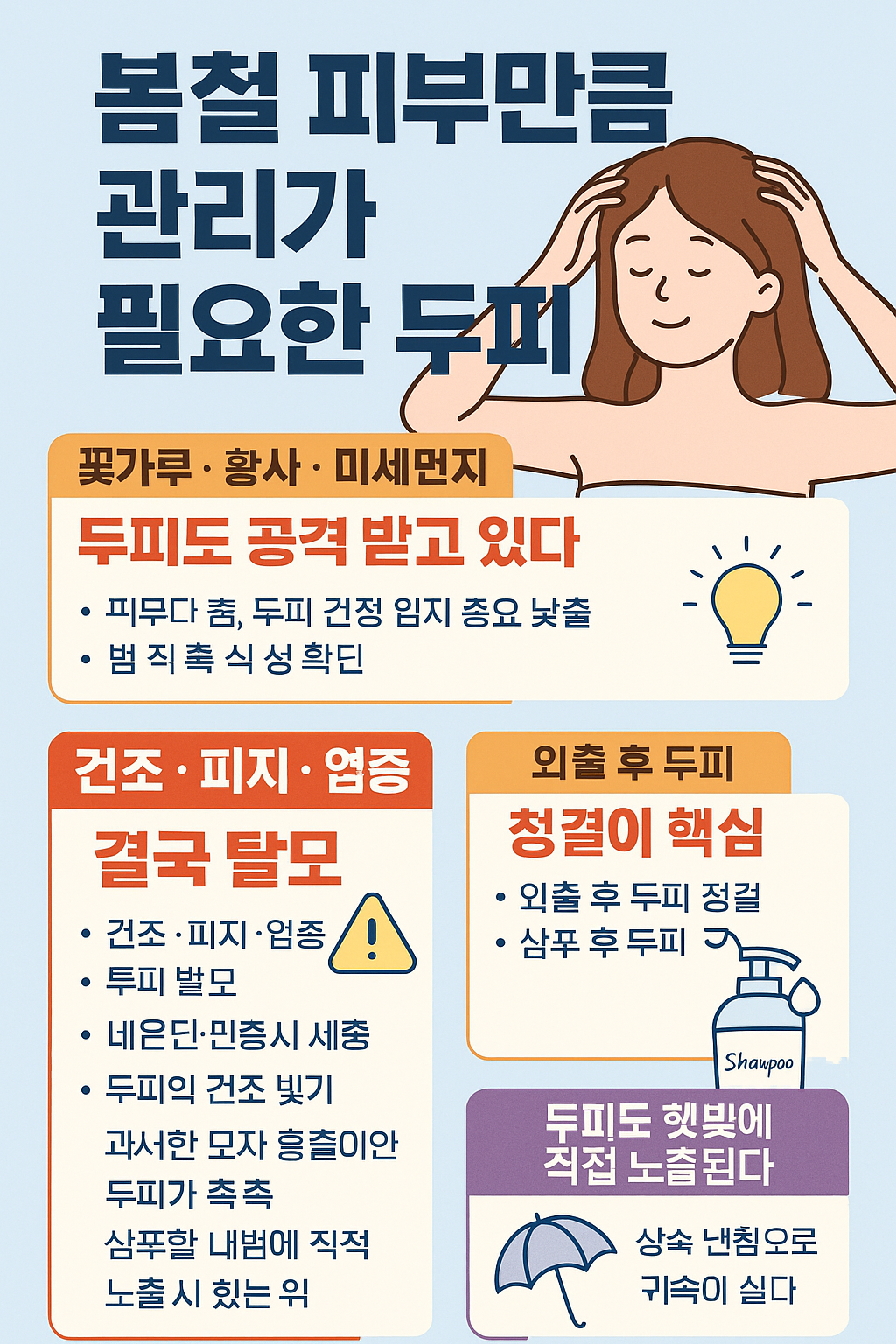 봄철 피부만큼 관리가 필요한 두피, 놓치면 탈모 위험!