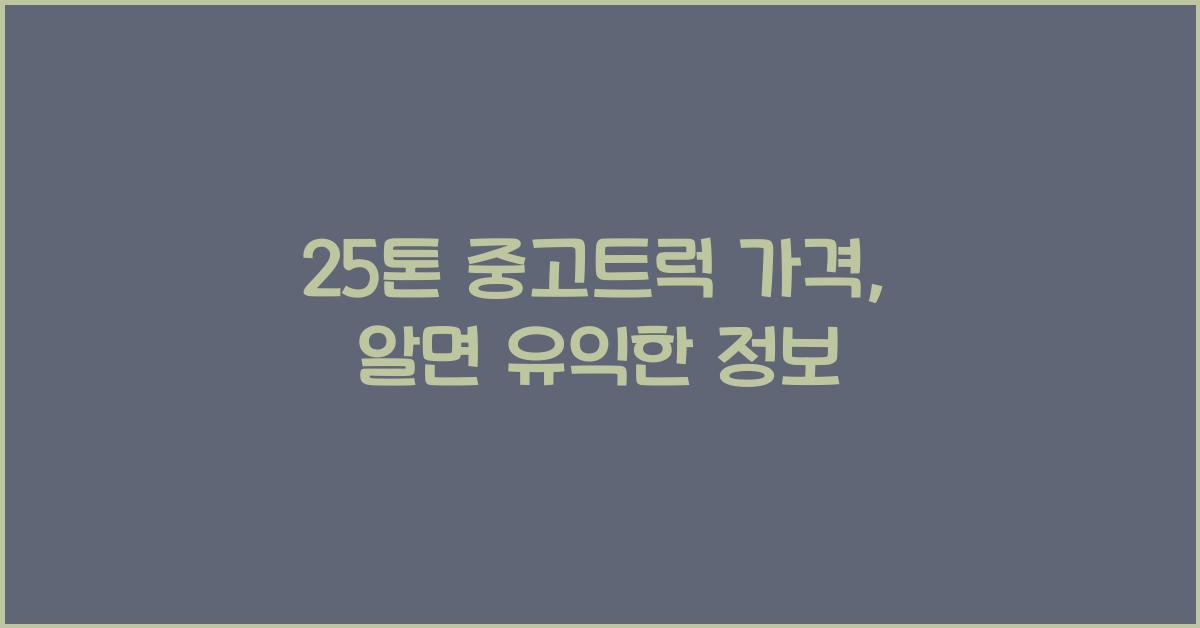25톤 중고트럭 가격