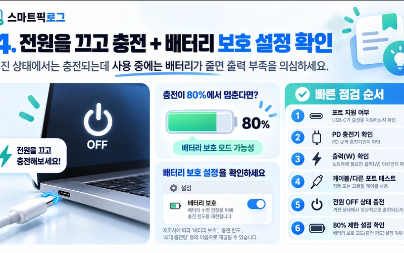 노트북 USB-C 충전 안 될 때 원인별 해결법과 규격 점검 가이드 -