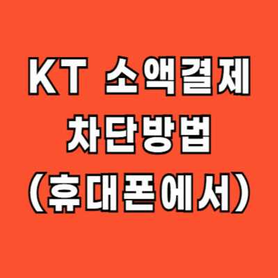 KT 소액결제 차단방법