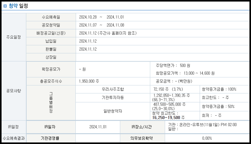 에스켐 공모주 청약 일정