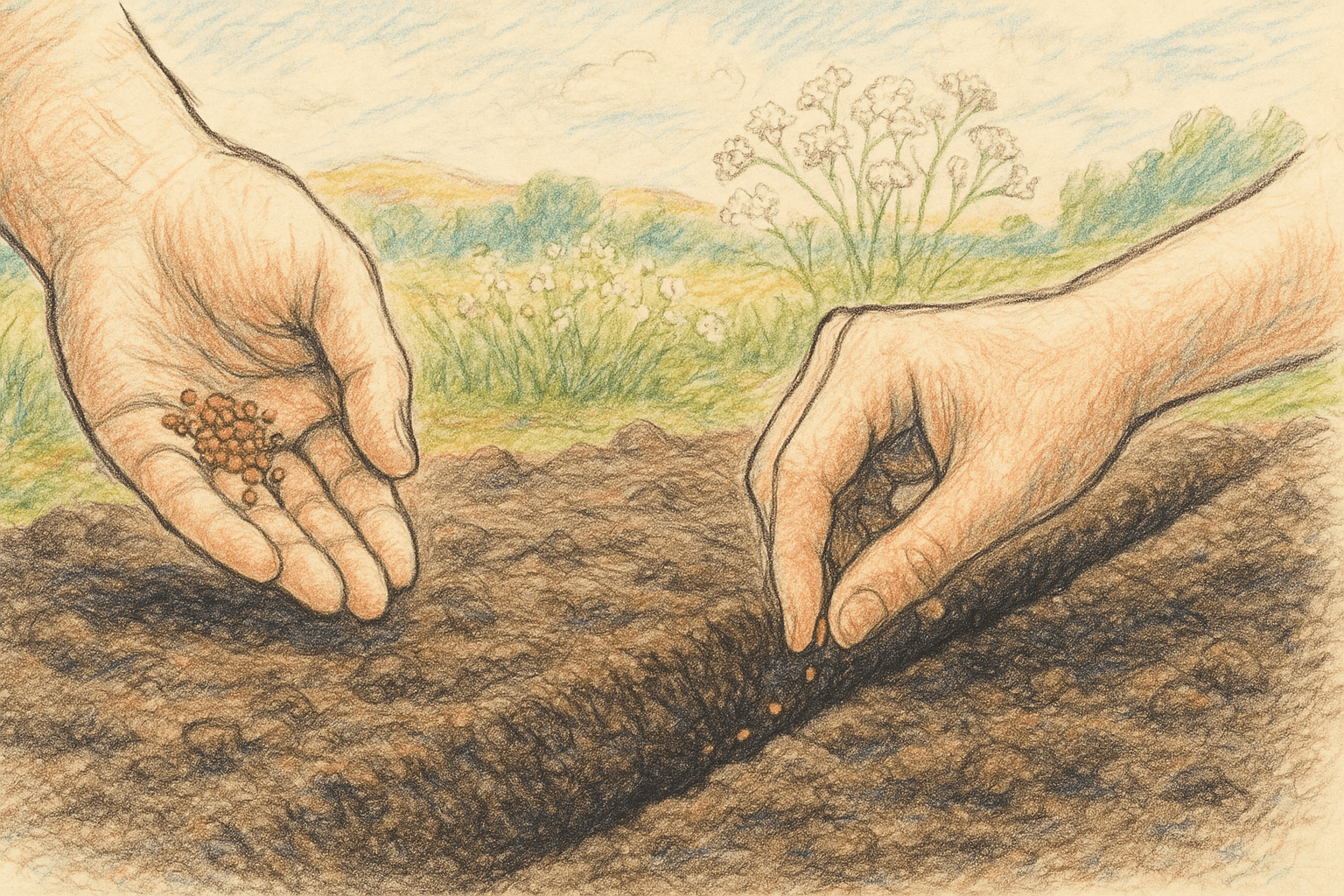 안개꽃 씨앗 심는 모습