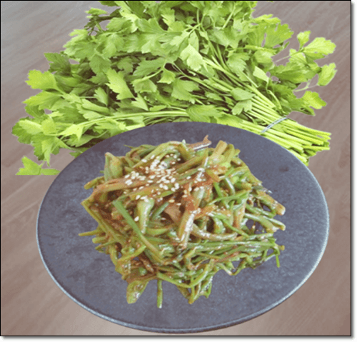 돌무니리와 미나리 나물