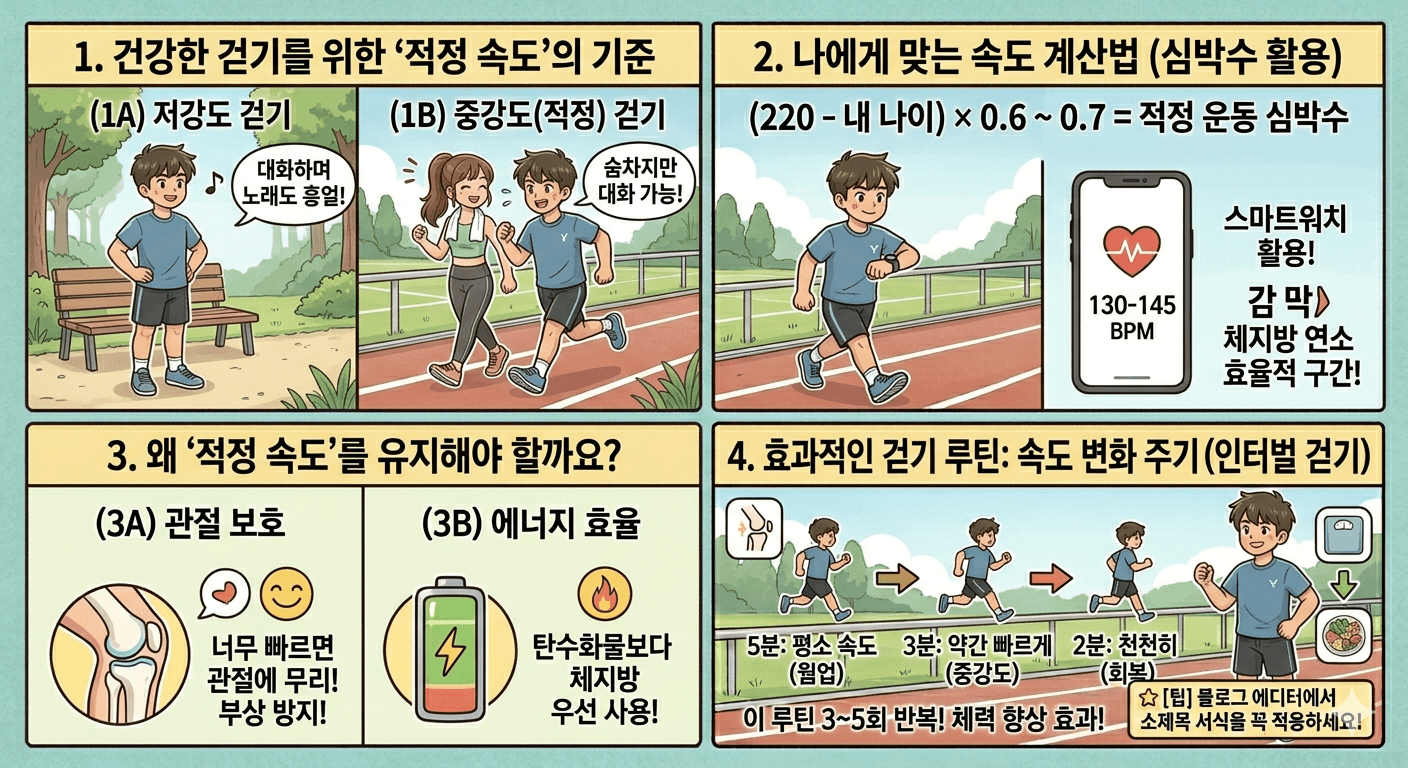 걷기 운동의 적정 속도 찾기