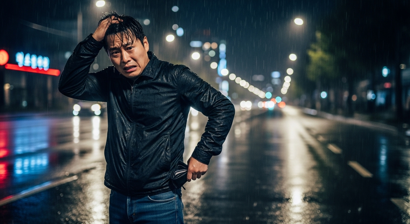 지갑을 잃어버린 남성 이미지