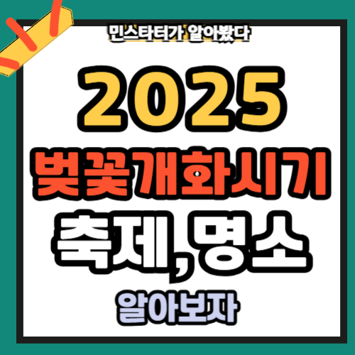 2025년 벚꽃 개화시기 축제 명소 한눈에