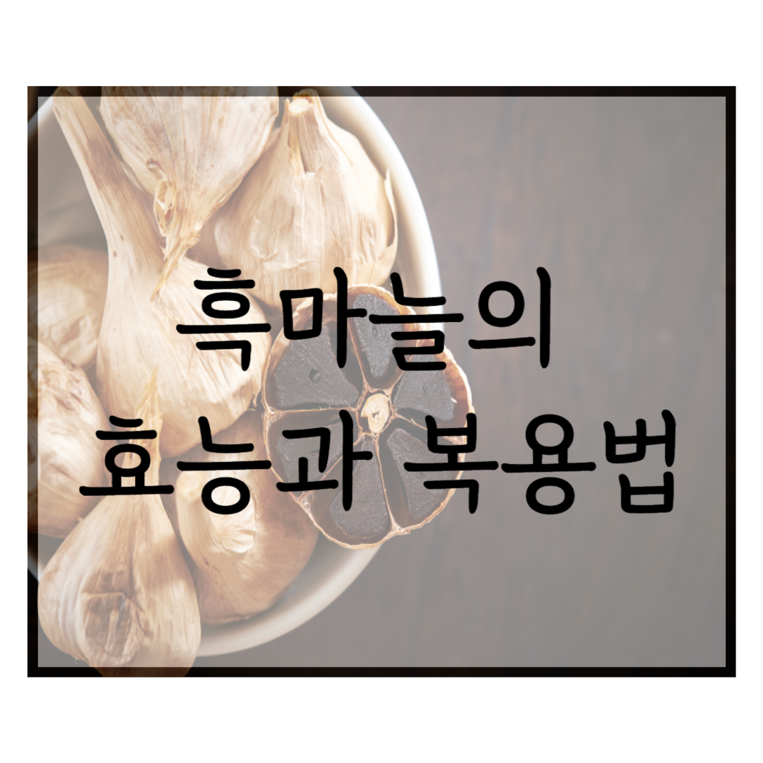흑마늘의 효능과 복용법