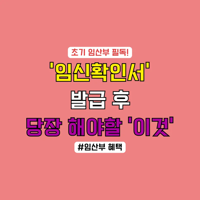 임신확인서 발급 후 임산부 등록 혜택