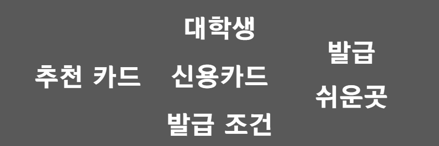 대학생 신용카드 발급조건