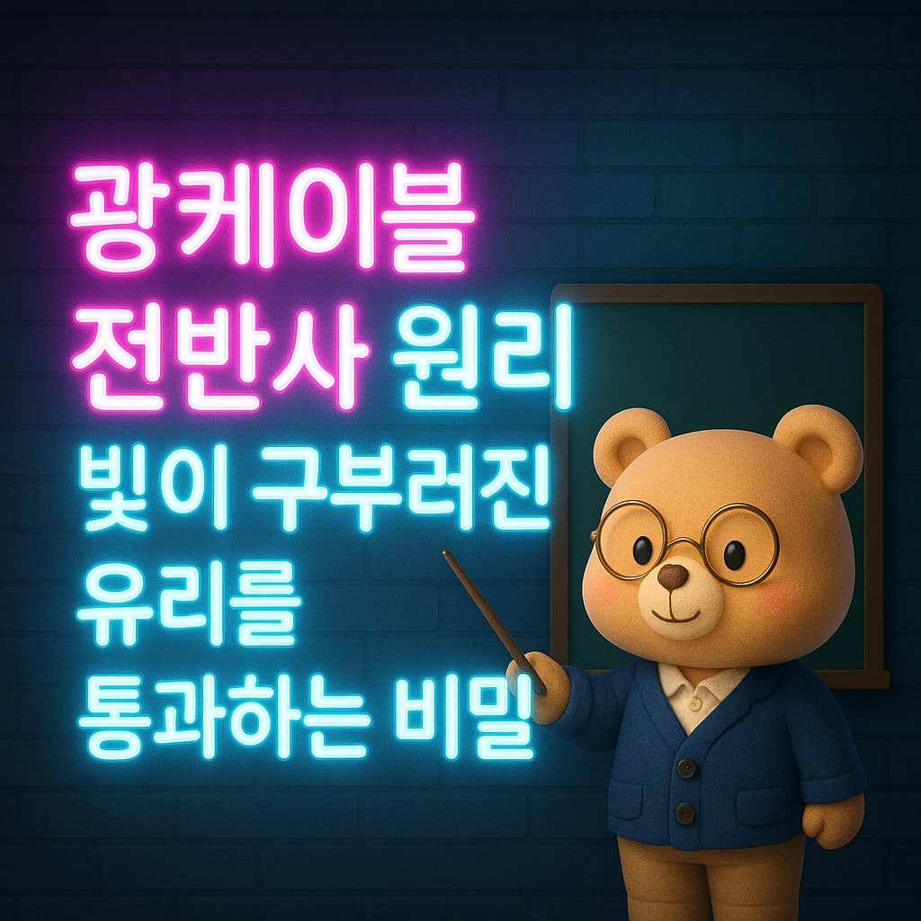 광케이블 전반사 원리, 빛이 구부러진 유리를 통과하는 비밀