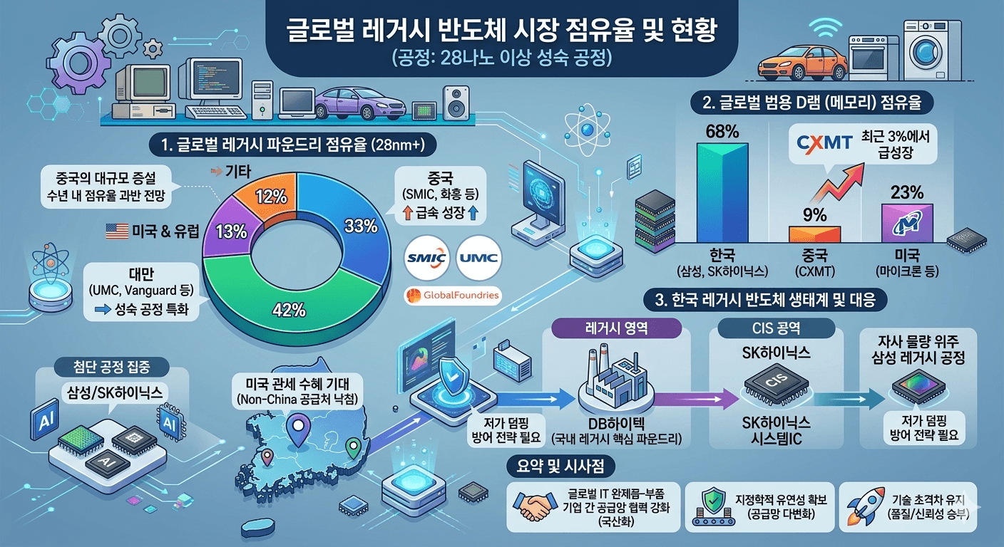 글로벌 레거시 반도체 시장 점유율 및 현황