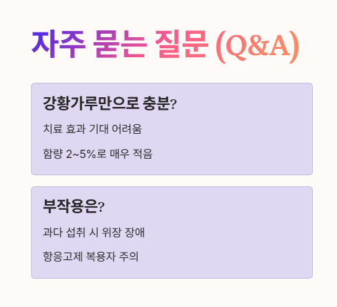 커큐민 자주 묻는 질문 (Q&amp;A) 1