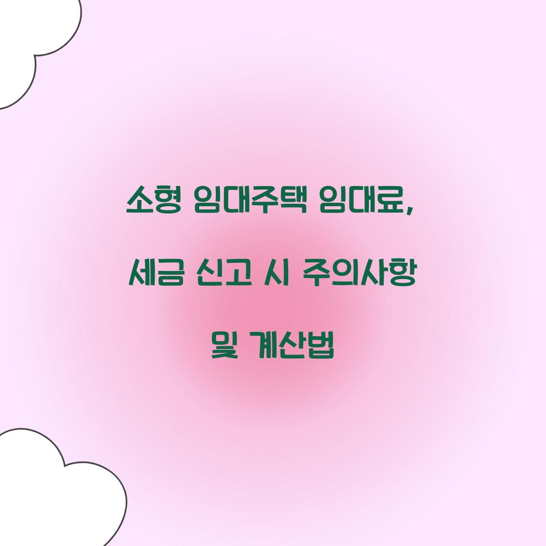 소형 임대주택 임대료