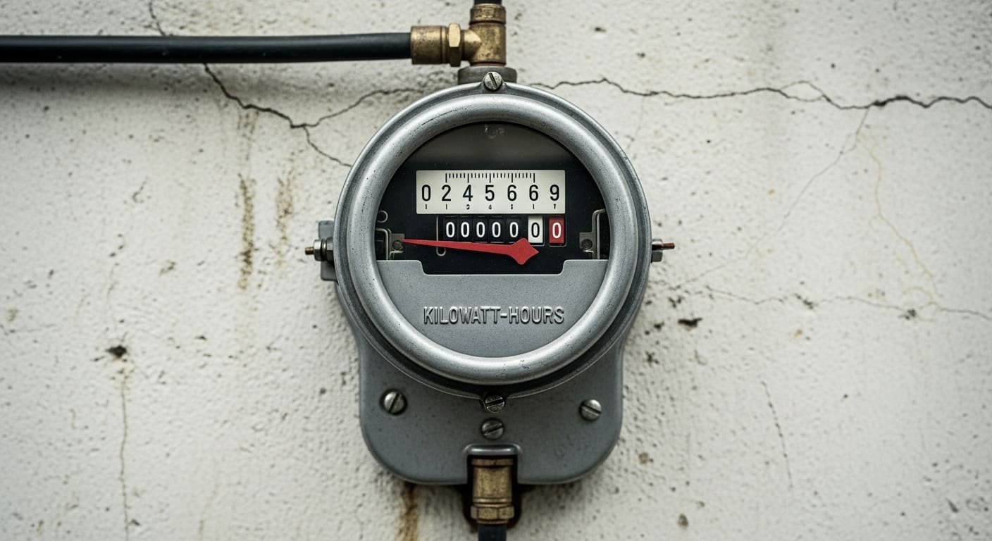 전력 사용량을 기록하는 전기 계량기 모습