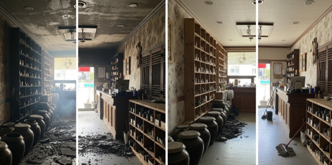 익산 화재청소중