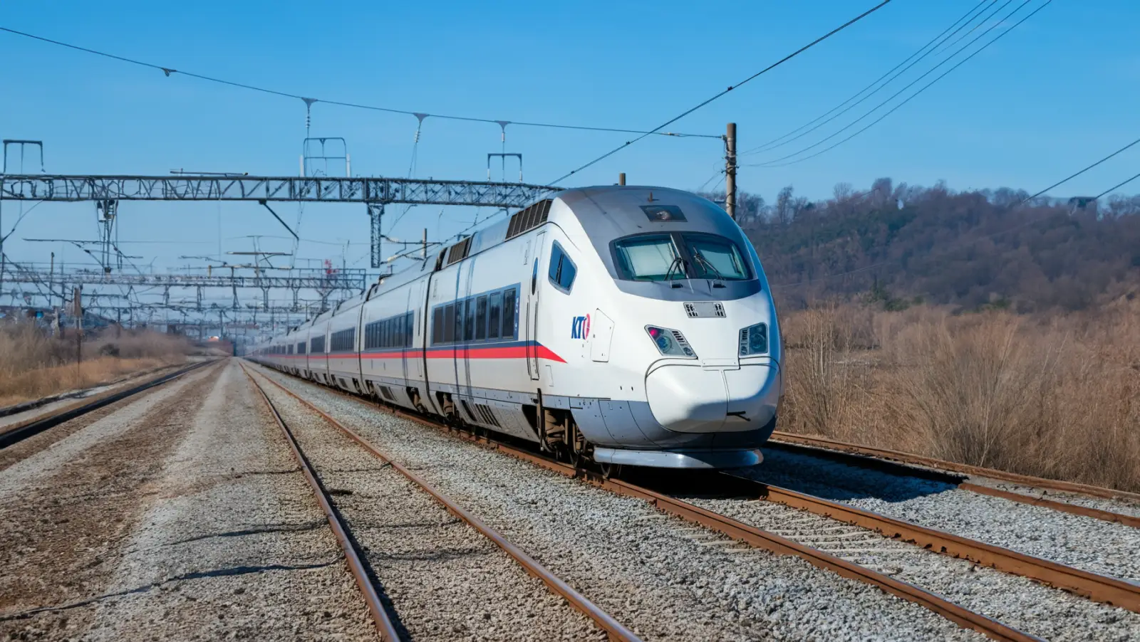 이동중인 KTX 기차