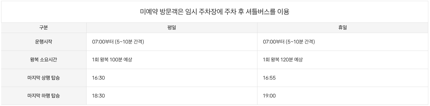 2026 감악산 꽃별여행 셔틀버스